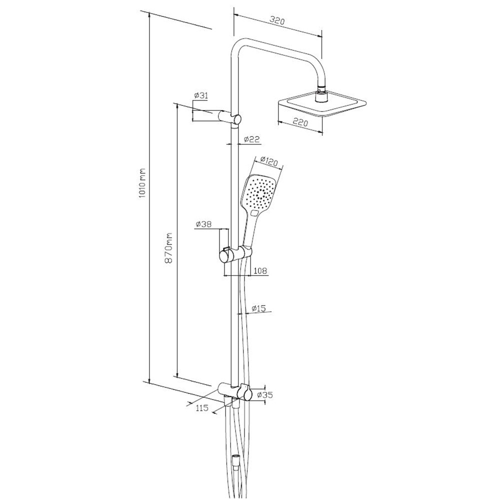Фото Душевая система Damixa Origin Evo (978200300) черный