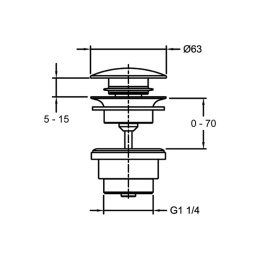 Донный клапан Jacob Delafon Nouvelle Vague (E30536-BL) черный
