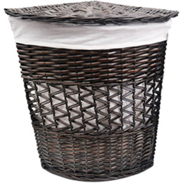 Фото Корзина WasserKraft Salm WB-270-M угловая средняя для белья с крышкой