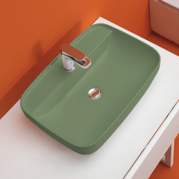 Фото Kerasan Tribeca 514211*1 Раковина встраиваемая/накладная, 60х43см, с 1 отверстием под смеситель, цве