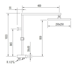 Душевая система Tres Cuadro (107476) хром