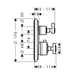 Фото AXOR Montreux 16800820 Термостатический смеситель для душа (шлифованный никель)