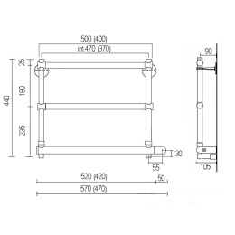 Полотенцесушитель электрический Margaroli 370–540 Box 5403703WCRB - белый/хром