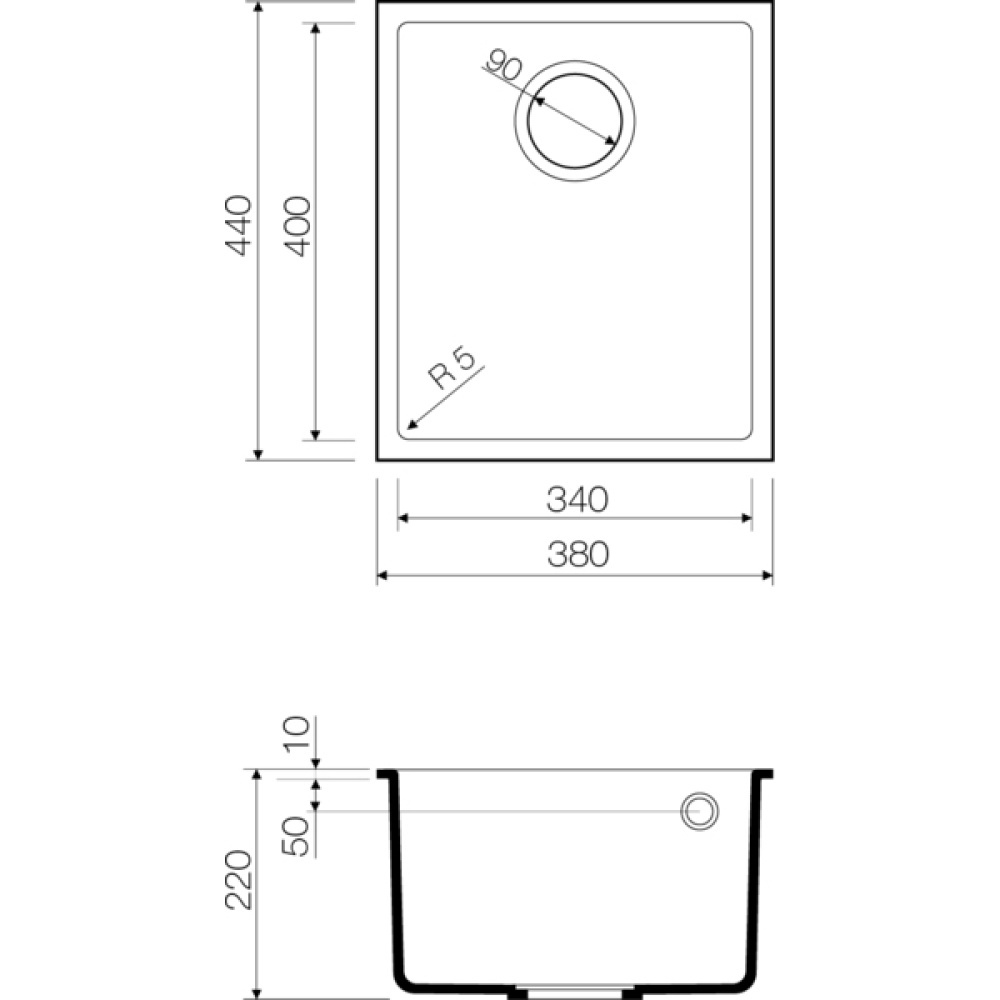 Кухонная мойка Omoikiri Bosen 38-U-CH Tetogranit (4993247) шампань