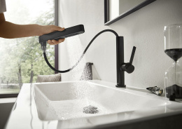 Смеситель для раковины Hansgrohe Finoris (76063670) чёрный матовый