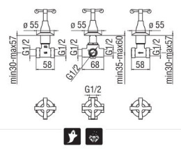 NOBILI Carlos Primero T3 CP208/1T3BR_CP160/T3BR Запорный кран с дивертором (бронза)