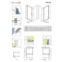 Душевой уголок Radaway Eos KDJ 90x100 L профиль Хром стекло прозрачное 37533-01-01NL