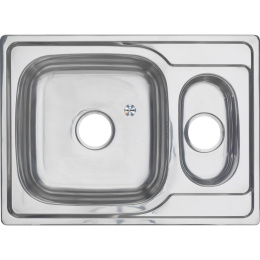 MELANA Мойка 6950S U 0,8/180 1,5-я чаша врезная прямоугольная с сифоном (228 t *10)