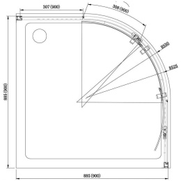 Душевой уголок Aquanet Alfa NAA2142 90x90, R550, прозрачное стекло