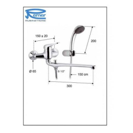 Смеситель для ванны однорычажный с длинным изливом REMER Kiss RR K49