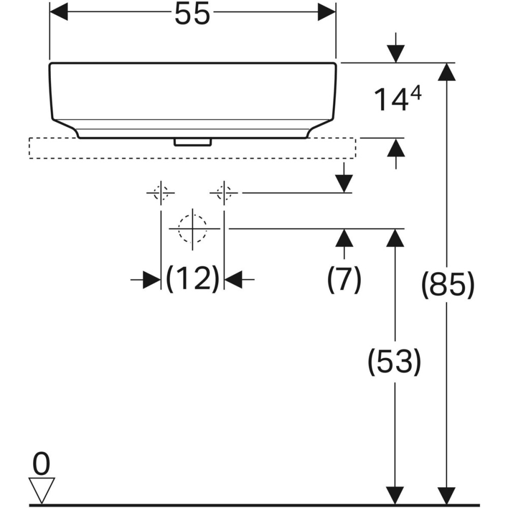 Фото Geberit Variform 500.774.01.2 Раковина, встраиваемая сверху, накладная