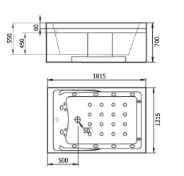 Фото Акриловая ванна 181x121 Gemy (G9061 K R), прямоугольная