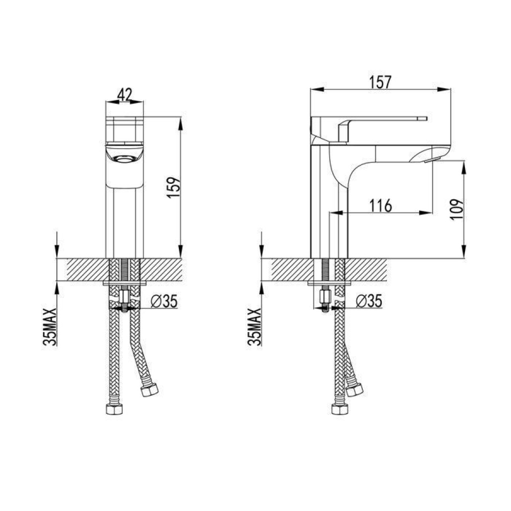Фото Смеситель для умывальника белый матовый IDDIS Slide (SLIWT00i01)