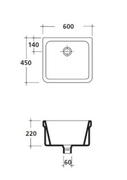 Накладная раковина 60 см Galassia  (3002)