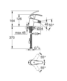 Grohe Eurosmart 32927002 Смеситель для биде стандартный