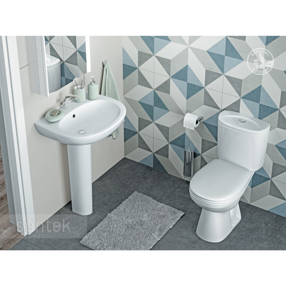 Унитаз-компакт Santek Анимо с диагональным выпуском, эконом 1WH110032
