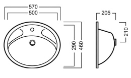 Фото Раковина встраиваемая Hatria Caroline (Y63101)
