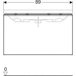 Фото Тумба под раковину Geberit Acanto 500.616.01.2, 89 см, с сифоном, цвет белый