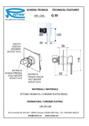 Смеситель Remer для душа встраиваемый RR Q30