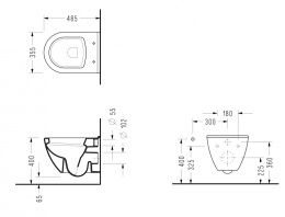 Подвесной унитаз Serel Smart SM12SL 35.5 x 48.5 x 33.5 см сиденье ультратонкое, Soft Close, белый