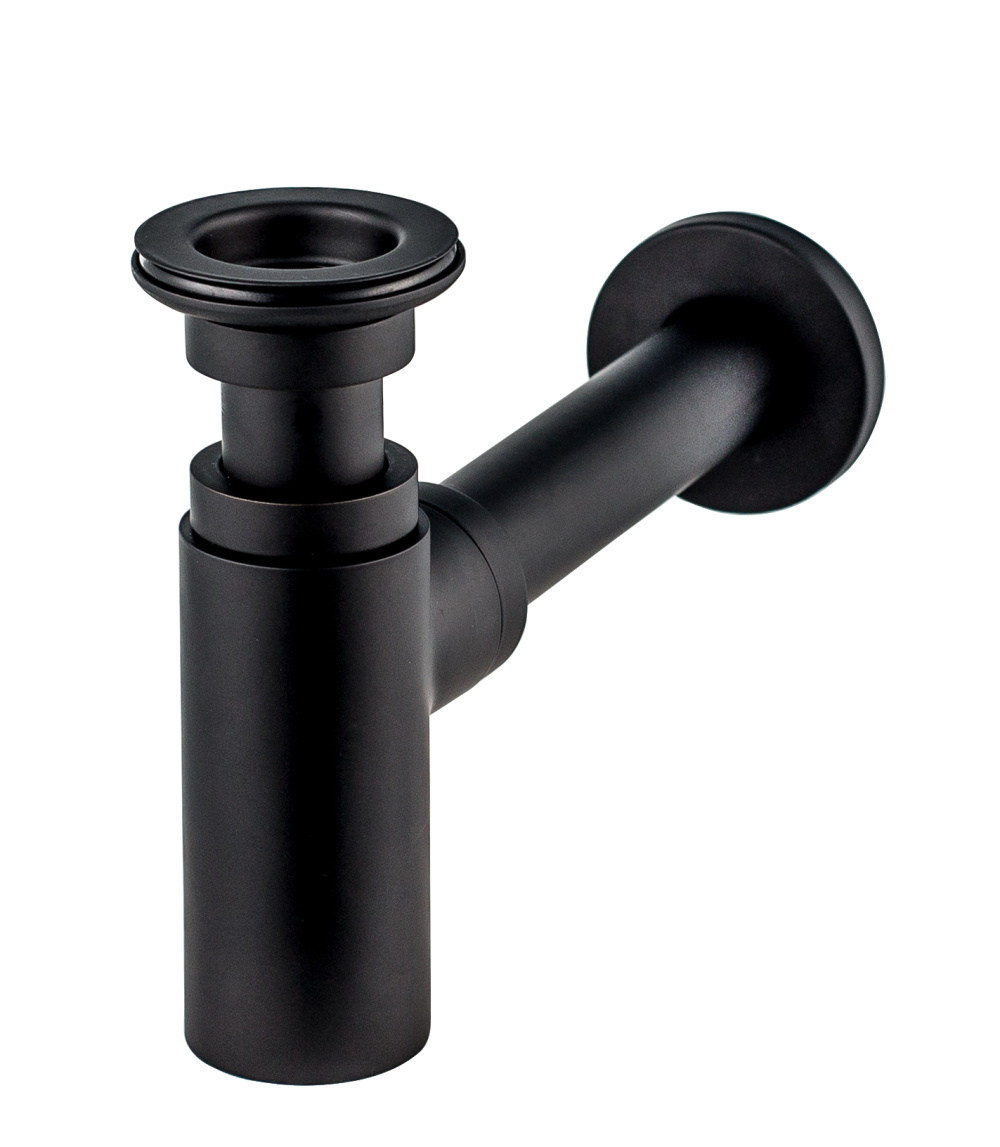 Сифон Wirquin Lineis для раковины 1¼ * 32 с выпуском, труба к стене с декоративной розеткой, латунь 