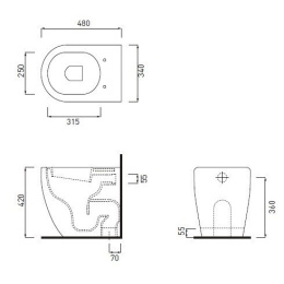 Cielo Smile SMVASR + MABX Унитаз напольный-пристенный в комплекте с керамической полкой (белый)