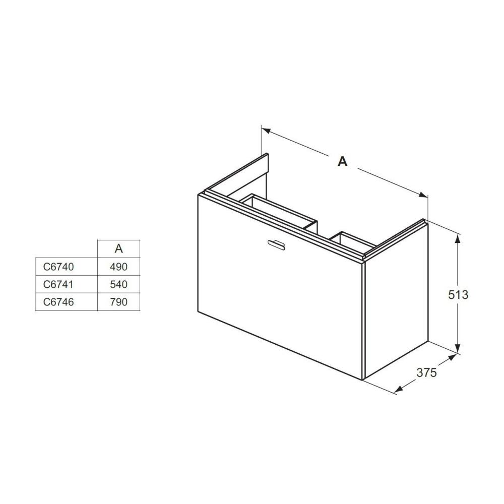 Подстолье под раковину C6740WG Ideal Standard Connect Space