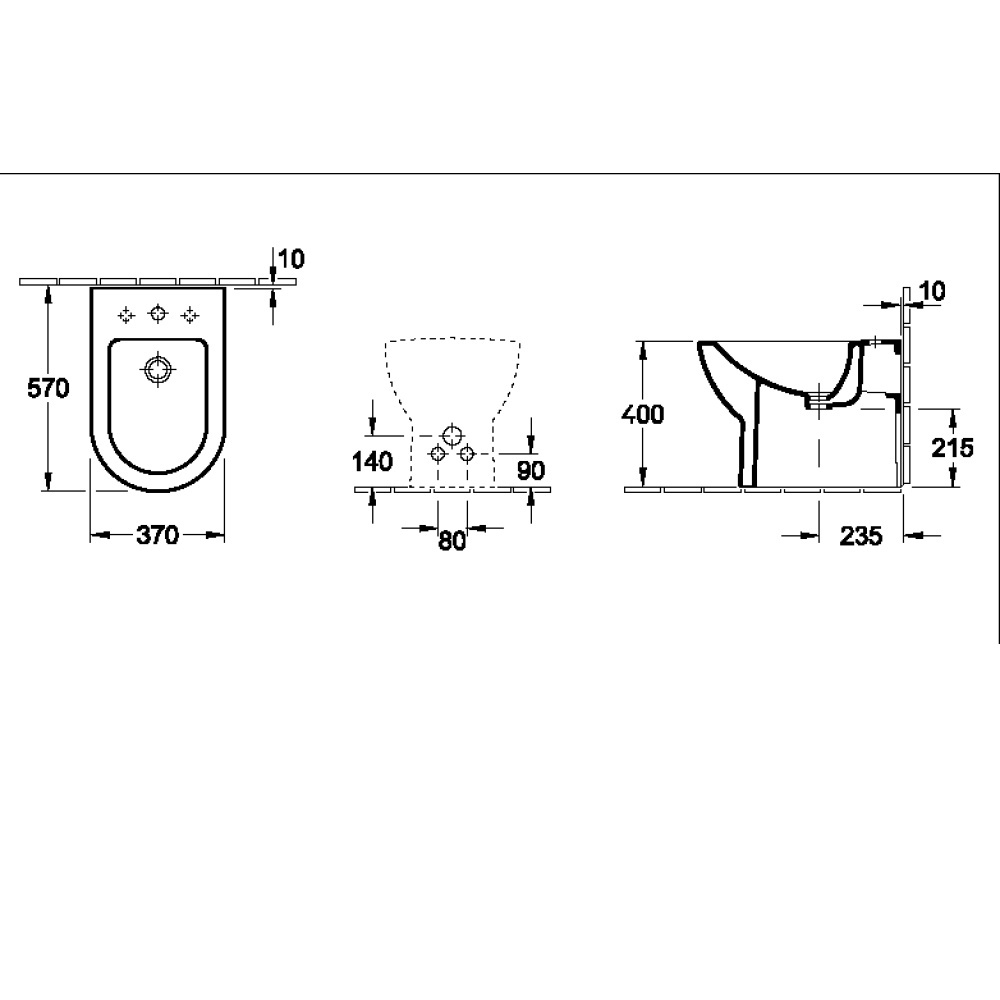 Биде напольное 74100001 VILLEROY&BOCH SUBWAY