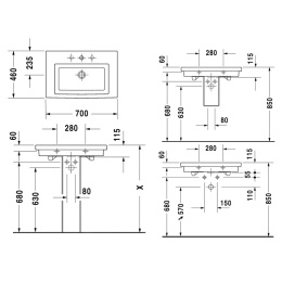Раковина 70 см Duravit 2nd Floor 0491700000, белый