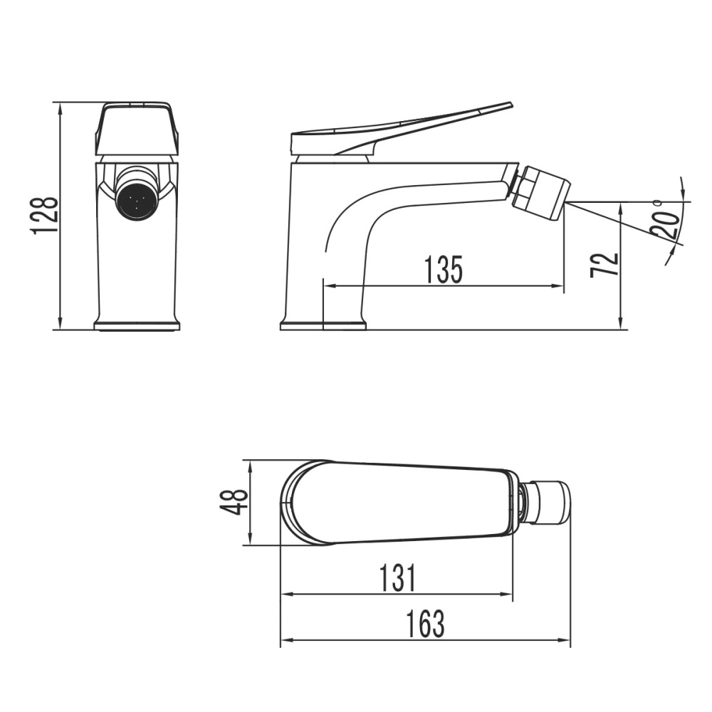 Смеситель для биде Lemark Bronx (LM3708GM) графит