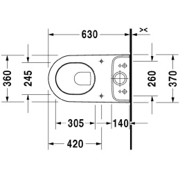 Унитаз Duravit Darling New 2138090000, без бачка и сиденья, белый