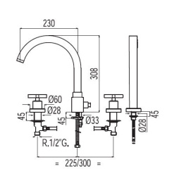 Tres Bimax 163145 Смеситель для ванны