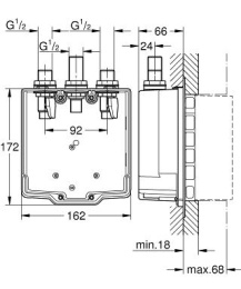 Смеситель для душа, встраиваемый Grohe Eurodisc Cosmopolitan 36321000 без подключения шланга