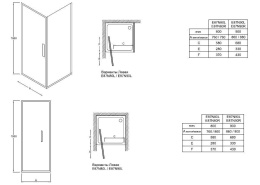 Душевая дверь Jacob Delafon Torsion E87N80L/R-GA, складывающаяся, 80 х 195 см, правая
