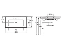 Раковина 100 см Villeroy&Boch Verity Line (4A12AL01)