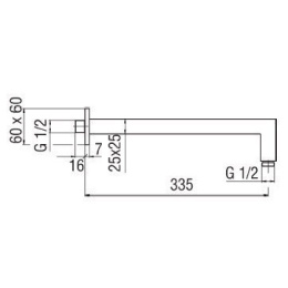 NOBILI AD138/24CR Кронштейн для верхнего душа (хром)