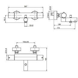 Термостат для ванны F4284/1CR FIMA Carlo Frattini FIMATHERM