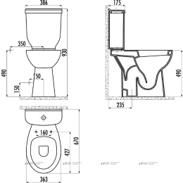 Creavit BD301 Чаша унитаза для инвалидов