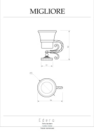 Migliore Edera 16953 Стакан настольный, керамика золото