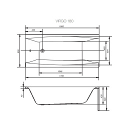 Акриловая ванна 180x80 Cersanit (P-WP-VIRGO*180NL)