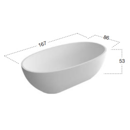 Antonio Lupi Reflex REFLEXMOOD Bianco/cr Ванна отдельностоящая, 167х86х53см, цвет: белый