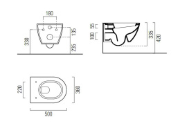 Унитаз подвесной GSI Pura 50 881811 белый глянцевый