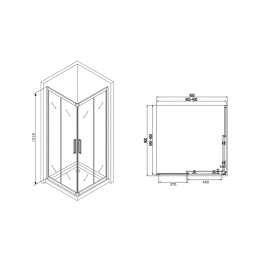 Душевой уголок Abber Schwarzer Diamant (AG02090BH)