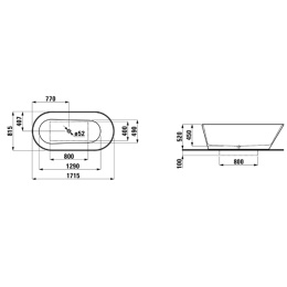 Ванна из литьевого мрамора Laufen Kartell 2.2633.2.000.000.1 170x80