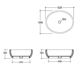 Фото Накладная раковина 62 см Galassia Midas (9863PL)