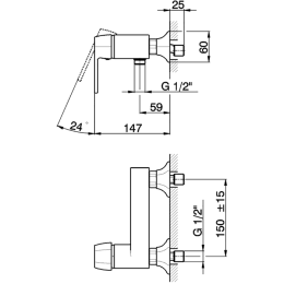 Смеситель для душа Cisal Cherie CH0004447C, золото