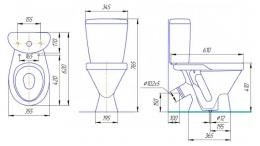 Фото Унитаз-компакт ROSA 'ЭЛЕГАНТ' (8838) цвет белый