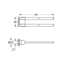 Полотенцедержатель двойной поворотный Grohe Selection 41063DA0, розовая бронза глянец