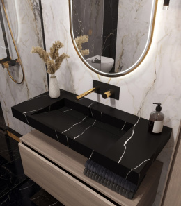 Armadi Art FLAT 859-100-NM Столешница моноблок NERO MARQUINA (1010*452*80)
