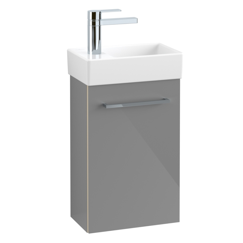 Фото Villeroy Boch Avento A87601B1 Тумба под раковину 340х202 мм петли правые (серое стекло)